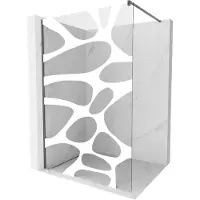 Mexen Kioto douchewand Walk-in 120 x 200 , witte golf 8 mm, geborsteld geweergrijs - 800-120-101-66-97