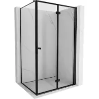 Mexen Mist-F opklapbare douchecabine rechts 95 x 75 , zwart frame, zwart - 8A6T-095-075-70-70-P