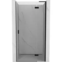 Mexen Mist-H L douchedeur scharnierend rechts 85 , transparant, zwart - 8A5L-085-000-70-00-P
