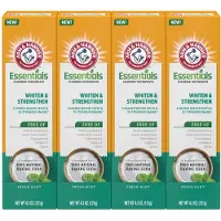 Arm & Hammer Essentials Witter & Versterk Tandpasta-4 Pack van 4.3oz Tubes, Verse Munt- 100% Natuurlijke Baksoda