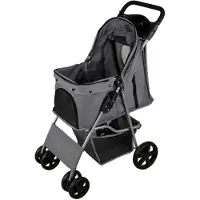 Monster Opvouwbaar Donker Grijs Hondenbuggy Beschermende Regenhoes 15kg Draagvermogen