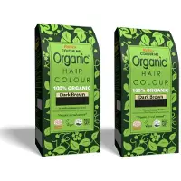 Radico 2 x COLOUR ME ORGANIC Dark Brown / Donkerbruin 100% Natuurlijke BIO ORGANIC 9-Kruiden Henna Haarverf Zonder Ammoniak PPD PTD met ECOCERT, HALAL, VEGAN Set 2 200g