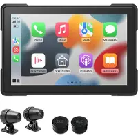 Typecat Motorfiets Draadloze Carplay Waterdicht 1080P 5 Inch WiFi Android-Auto DVR Dash Cam Bandenspanningsdetectie PND