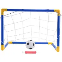 Semoic Folding Football Soccer Goal Post Net Set with Pump Kids Sport Indoor Outdoor Games Toys Child Birthday Gift Plastic