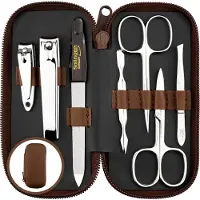 Marqus Manicure Set Solingen - 7-delige Exclusieve Nagelknippers Set in Echt Leren Etui