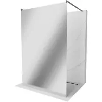 Mexen Kioto vrijstaande douchewand 100 x 200 , spiegel 8 mm, gun metal - 800-100-002-95-50