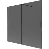 Mexen Velar badwand 2-delig schuifbaar 170 x 150 , grafiet, gepolijst geweerviltstift - 896-170-000-41-66