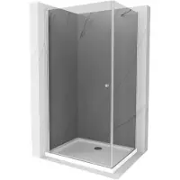 Mexen Pretoria douchecabine scharnierend 80 x 70 , grafiet, chroom + Flat douchebak - 852-080-070-01-40-4010