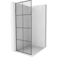 Mexen Kioto L douchewand inloop 70 x 200 , zwart raster, chroom - 800-070-103-01-77
