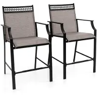 Helloshop26 Barkrukken - - Set van 2 - Metaal - Stof - Ergonomisch ontwerp