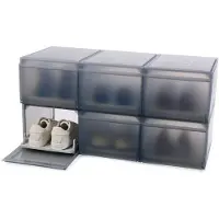 SmartaSaker ShoeCase Premium Shoe Storage Box Grey (Set van 6)
