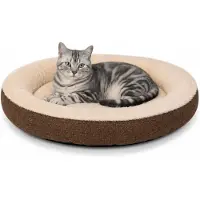 Lionto donut kattenbed Ø65, zacht, wasbaar & met antislip onderzijde, bruin