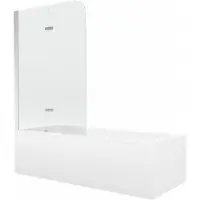 Mexen Vega rechthoekig bad 160 x 70 met ombouw en 2-delige scherm 100 , transparant, chroom - 550116070X9010020100