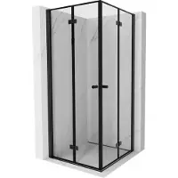 Mexen Mist-F Duo douchecabine inklapbaar 95 x 95 , zwart frame, zwart - 8A6-095L-095P-70-70