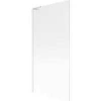 Mexen Next L badscherm 1-delig 90 x 150 , gestreept, wit - 895-090-000-03-09-20