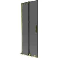 Mexen Velar L badwand scherm 2-delige schuifbare 70 x 150 , grafiet, goud - 896-070-003-41-50