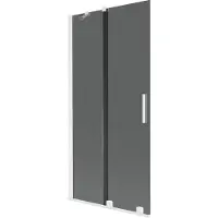 Mexen Velar badwand 2-vleugelig schuifbaar 95 x 150 , grafiet, wit - 896-095-000-41-20