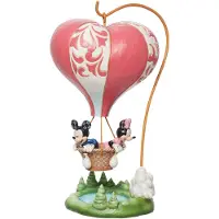 Enesco Disney Traditions van Jim Shore Mickey en Minnie Mouse in hartvormig luchtballonbeeldje 10,75 inch veelkleurig