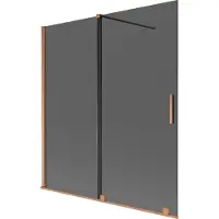 Mexen Velar 2-delige uitschuifbare badwand 150 x 150 , grafiet, geborsteld koper - 896-150-000-41-65