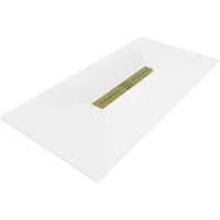 Mexen Toro rechthoekige SMC douchebak 160 x 80 , wit, gouden afdekplaat - 43108016-G