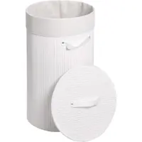 MCW Wasmand -C21, Wasbox Wasbox Wasbox, bamboe rond 59x35cm 50l ~ wit