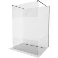 Mexen Kioto vrijstaande douchewand 120 x 200 , transparant/frost 8 mm, gun metal - 800-120-002-95-35