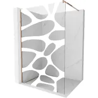 Mexen Kioto douchewand Walk-in 80 x 200 , witte golf 8 mm, roze goud - 800-080-101-60-97