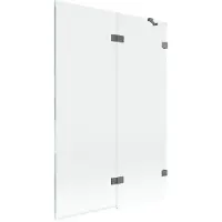 Mexen Lunar douchewand 2-delig, rechts 120 x 150 , transparant, gun metal - 897-120-100-95-00-P