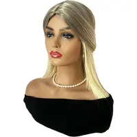Exogio Europa Verenigde Staten Pruik Vrouw Chemische Vezel Middellang Steil Haar Hoofdbedekkend Blonde Elegante