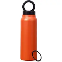 Tlily Geïsoleerde Roestvrijstalen Waterfles met Magnetische Telefoonhouder voor Buitensporten, Dubbellaagse Vacuümfles Oranje
