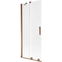 Mexen Velar badwand 2-delige schuifbare 85 x 150 cm, matglas, roze goud - 896-085-000-31-60