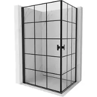 Mexen Mist-B Duo draaideur-douchecabine 90 x 100 , zwart rooster, zwart - 8A2-090L-100P-70-77
