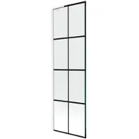 Mexen Next L badwand 1-vleugelig 60 x 150 , zwart rooster, wit - 895-060-000-03-77-20