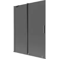 Mexen Velar badwand 2-delig schuifbaar 130 x 150 , grafiet, geweer metaal - 896-130-000-41-95