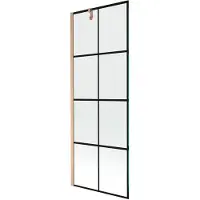 Mexen Next 1-delige badwand 70 x 150 , zwart raster, geborsteld koper - 895-070-000-00-77-65