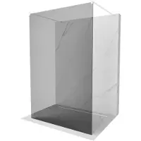 Mexen Kioto vrijstaande douchewand 110 x 200 , grafiet 8 mm, wit - 800-110-002-20-40