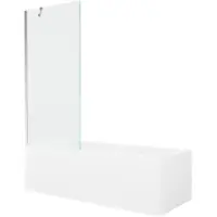 Mexen Cubik rechthoekig bad 170 x 70 met ombouw en eenvlaks scherm 80 , transparant, chroom - 550317070X9508000001