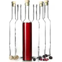 Kadax glazen fles glazen flessen 500 ml 0,5 l voor wijntincturen 6 stuks + kurk