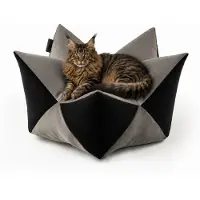 Lionto Sterrenkussen kat, zacht kattenbed 85x45 cm grijs/zwart