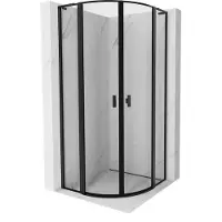 Mexen Mist L halfronde douchecabine scharnierend 100 x 100 , zwart frame, zwart - 8A32L-100-100-70-70