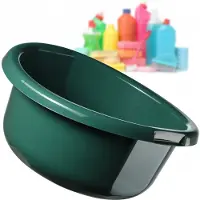 Kadax Kunststof kom, spoelbak in verschillende maten en kleuren, robuuste wasbak, universele kom, spoelbak voor badkamer, wasruimte (8 l, groen)