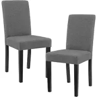 Helloshop26 Set van 2 gestoffeerde stoelen in polyester 90 cm grijs en zwart 03_0003635