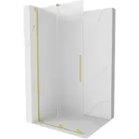 Mexen Velar schuifbare inloopdouchewand 110 x 200 , matglas 8 mm, goud geborsteld - 871-110-000-33-55