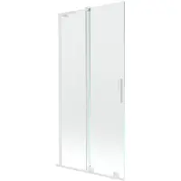 Mexen Velar L badwand tweedelig schuifbaar 90 x 150 , transparant, wit - 896-090-003-01-20