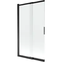 Mexen Fox badwand scherm 2-delige schuifdeur 100 x 150 , transparant, zwart - 891-100-002-70-00