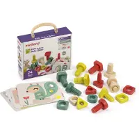 Miniland Bouten En Moeren - 23X19X8Cm - 24 Delen - Met 4 Voorbeeldkaarten - 2 Jaar