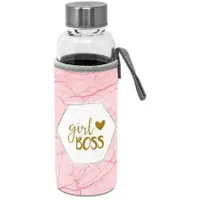 Paperproducts Design ppd Glas Bottle mit Schutzhülle 350 ml Girlboss
