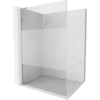Mexen Kioto L douchewand Walk-in 110 x 200 , transparant/frost, geborsteld nikkel - 800-110-103-97-35