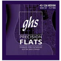 GHS BASS STRINGS STAINLESS STEEL FLAT THREAD STEEL MEDIUM SET /5C !45-65-85-105-126-126