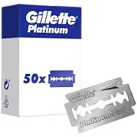 Gillette Double Edge Platinum Safety Scheermesjes voor mannen, pak van 50 roestvrijstalen navulmesjes